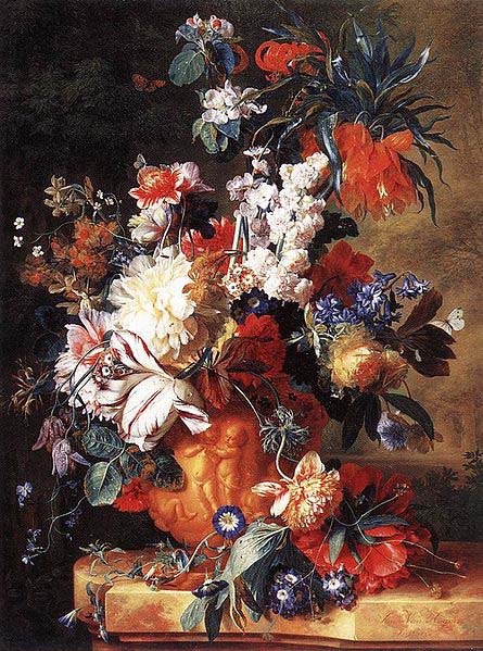 Bouquet of Flowers in an Urn by Jan van Huysum,